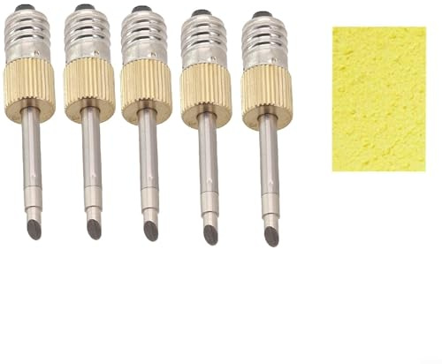 Eawfgtuw 5PCS Replacement Soldering Iron Needle Tips Set Electric Copper Steel Anti-Rust Wire Point Line Drag Tinning Tool Cordless Soldering Electric Soldering(TIP-C 5PCS)