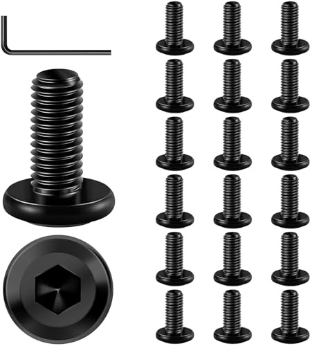 20 Stück M5 x 20 Schrauben, Flachkopfschrauben M5, Linsenkopfschrauben M5 Edelstahl A2 V2A, Innensechskant Flachkopf Vollgewinde M5 Schrauben mit Schraubenschlüssel für Montage Wartung