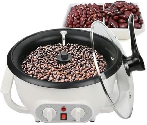Tostatrice Caffè, Bruciatore elettrico for fagioli con temporizzazione e temperatura regolabili, strumenti for la cottura di popcorn d'orzo e castagne