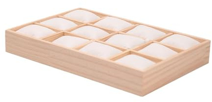 Harilla Vitrina para relojes con almohadas de terciopelo, 12 ranuras, de madera, práctica caja para guardar pulseras, organizador de joyas para joyería.