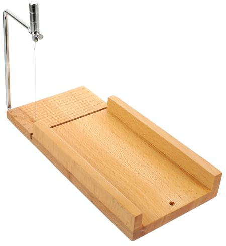 Warmhm Planche à Fromage Bois Avec Fil Coupe-fromage Acier Inoxydable Pour Fromage Beurre Fruits Fine Tranche Outil De Cuisine Polyvalent Et Pratique
