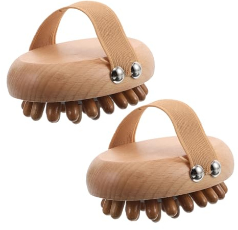 SOPOTUTU 2 Stück Holz Kopfhautmassagegerät Holz Massagebürste Guasha Kopfhautkamm Kopfhaut Gua Sha Haarmassagegerät Dusch Kopfhautbürste Salon Kopfhautbürste Unisex