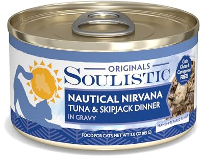 Soulistic Originals, Nautical Nirvana Tuna and Skipjack Dinner in Gravy, 3oz Can, Pack of 12