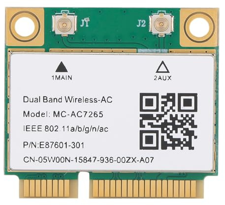 Network Card Mini PCIE Gigabit Double Band Wireless Wifi Bluetooth 4.2 High Speed Stable Signal for Desktop Laptop Small Chassis with Builtin 7265AC Chip