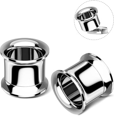 OUFER G23 Titanium Ear Gauges, Internally Threaded Ear Tunnels, Double Flared Flesh 0g Plugs, Stretchers Expander Gauges for Ears for Women Men 8mm