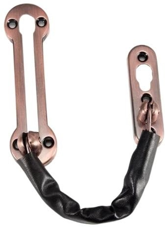 Dörrkedja i rostfritt stål， StålsäkerhetskedjelåsDörrkedjorGalvaniserad stöldskyddad rostfri stål rostskyddande förtjockningsbult(Red Bronze)