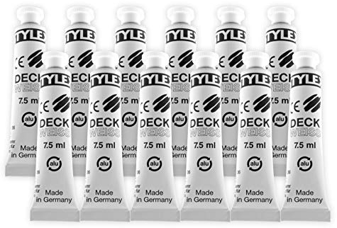 Stylex Deckweiß, 12 Tuben à 7, 5 ml