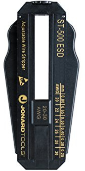 Jonard Tools ST-500ESD ESD Safe Polycarbonate Adjustable Precision Wire Stripper, 20 To 30 AWG, 3-57/64 Length x 1-19/32 Height x 19/32 Thickness