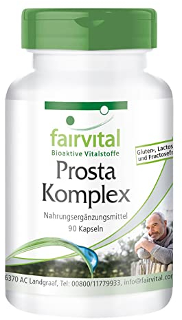 Fairvital | Prosta Complex - con Selenio, Zinco, Saw Palmetto, Licopene, Beta-sitosterolo & Opuntia - 90 Capsule - Vegan