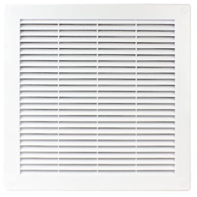 Lüftungsgitter Abschlussgitter Insektenschutz Abluft Zuluft Gitter Ventilator 250 x 250 mm TRU8 weiß