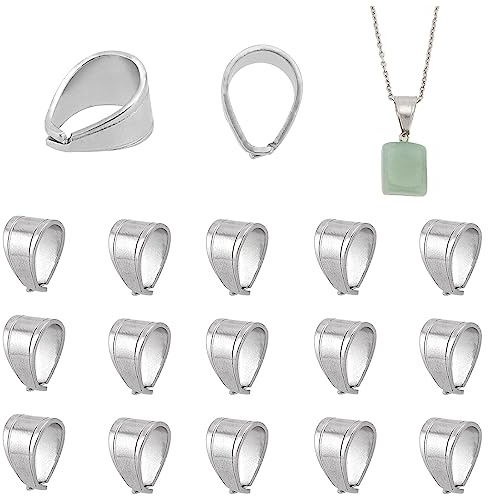 PH PandaHall 1 sac/20pcs Beliere Attache Pendentif Acier inoxydable Accessoires pour montage Beliere Pendentif Charms Breloques Creation de bijoux 11x7mm