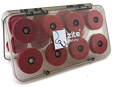 Zite Fishing Vorfach-Aufwickler-Box Angeln - 16 Schaumstoff Schnuraufwickler für Vorfächer & Rigs in Depot-Case Vorfachaufwickler