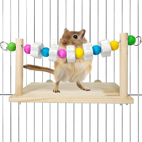 Chinchilla Ledges Wood, Small Animal Lava Teeth Grinding Stone, Tfwadmx Hamster Percy Ledges Wood Platform Chew Toys for Rat Gerbil Guinea Pig Chinchilla Parrot Chipmunk Squirrel Mouse
