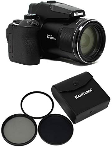 KamKorda Lens Filter Kit 67mm with P950 4K Digital Compact Camera 16MP 1/2.3 BSI CMOS Sensor 83x Optical Zoom Lens Dual Detect Optical Vibration Reduction with Built-In Wi-Fi and Bluetooth