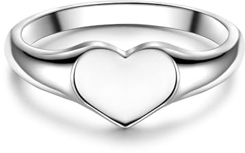 GLANZSTÜCKE MÜNCHEN Damen Herz-Ring aus 925/- Sterling Silber - Silberring Siegelring Herzmotiv