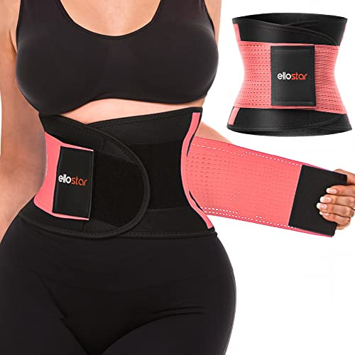 ellostar Women's Waist Trainer: Sweat Band for Belly Fat, Tummy Control, Back Support, Workout Shapewear, Weight Loss Aid Medium, Pink