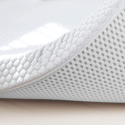 MICAMAMELLAMA Surmatelas viscoélastique 100% viscoélastique, 135 x 180 cm – Épaisseur 4 – Fabrication espagnole – Surmatelas Traitement Sanitized – Soulage Les tensions Musculaires – Déhoussable
