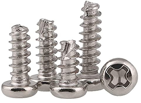 M2 M2.3 M2.6 M3 Round Pan Head Cut Tail Trailer Flooring Self Tapping Screws Nickel Plated DUO ER (Color : 100PCS, Size : M2.6x12mm)