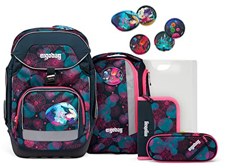 ergobag Pack Set ergonomischer Schulrucksack, Vorgänger-Kollektion, flexibel 6-teilig 1.Klasse Grundschule