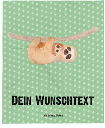Mr. & Mrs. Panda Personalisierte Decke Faultier Kind - Geschenke, Entspannen, Baby, glücklich, Teddydecke, Gemütlich, Kinderdecke, Mutter, mit Namen