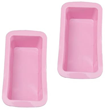 STOBAZA Rectangular Silicone Toast Mold 2pcs Non-Stick Baking Mould for Bread Cake Sandwich Box Easy to Use and Clean Pink for Chocolate Jelly