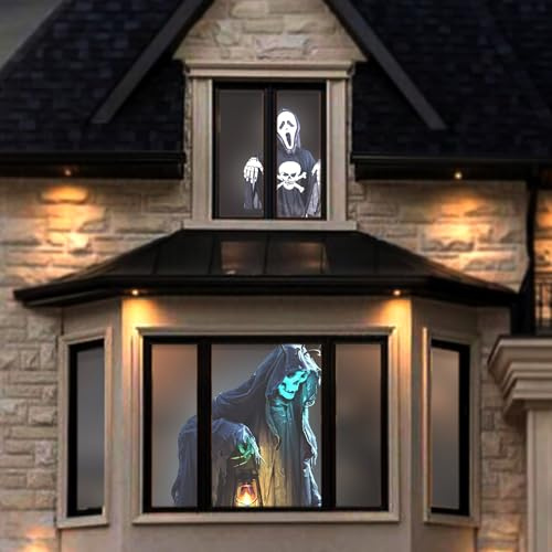Holografische Rückprojektionsleinwand, 152,4 x 269,2 cm, mit Befestigung, faltbar und tragbar, Anti-Falten-Projektion, doppelseitiger Videoprojektor-Leinwand, für Halloween-Videos, Filmabende