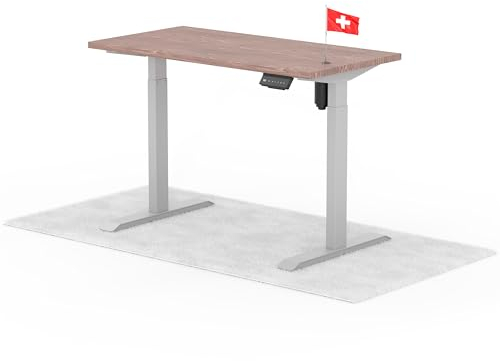 Standable ECO Höhenverstellbarer Schreibtisch 120 x 60 cm I elektrischer Office Table mit 3 Speicherstufen I Schreibtisch höheneinstellbar 70-115 cm I Büro-Tisch mit 1,8 cm Dicke