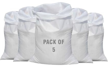 5 Heavy duty Garden Waste bags Woven Sacks Polypropylene PP Strong Rubble Sacks builder bag Woven Bags Rubble bag 65x114cm