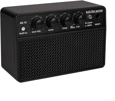Schwarzer Gitarrenverstärker-Lautsprecher, kompakter und kraftvoller Klang, batteriebetrieben, ideal für Akustik- und E-Gitarren