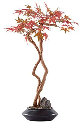 New Chinese Artificial Tree Hotel Villa Artificial Bonsai Ornaments Soft Decorations Simulation Red Leaf Maple Bonsai Porch Corridor Artificial Planting Table Artif