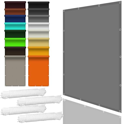 Toldos Exterior Terraza Impermeable 1.5 x 4 m Toldo Lateral Impermeable Prueba de Viento Resistente a Desgarro para Exteriores Pergola Jardín Terrazas Piscina, Gris Claro