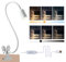 Lampe de Lecture de Lit à Pince, Lampe de Bureau LED avec 5 Températures de Couleur, Variateur, USB avec Câble Blanc pour Étudier Lire Travailler