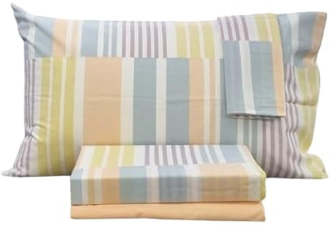 Bassetti Set Lenzuola Matrimoniali Cotone Completo Letto Matrimoniale composto da Lenzuolo Sopra + Sotto e 2 Federe Double Line P1