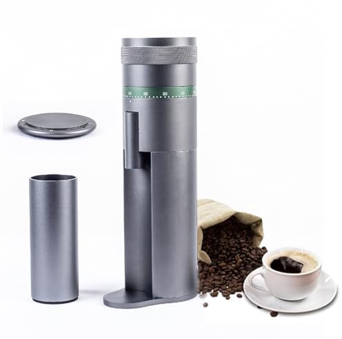 Aredwhiterui Molinillo De Café Automático con Cuerpo De Aleación Completa, Inicio con Un Botón + Grado De Molienda Ajustable + Núcleo De Molienda De Acero Inoxidable 420