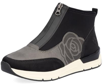 Rieker Damen Ankle Boots 58956, Frauen Stiefeletten, lose Einlage,uebergangsstiefel,knöchelhoch,reißverschluss,Stiefel,schwarz (00),38 EU / 5 UK