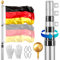 VEVOR 25ft Teleskop-Fahnenmast-Set, Robustes Fahnenmast-Set aus Aluminiumlegierung im Boden für draußen, 3 Anzeigemodi Fahnenmast mit professionellem Zubehör, deutsche Flagge, Silber