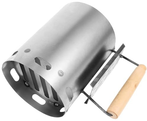 BESPORTBLE Encendedor de Chimenea para Barbacoa de Hierro Mango de Madera