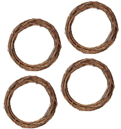 CAXUSD 4stücke Rattan Wreath Hoops Für Dekoration Handgemachte Kranzrahmen Für Weihnachten Und Hochzeiten Natürliche Und Flexible Garlands Für Kreative Bastelprojekte