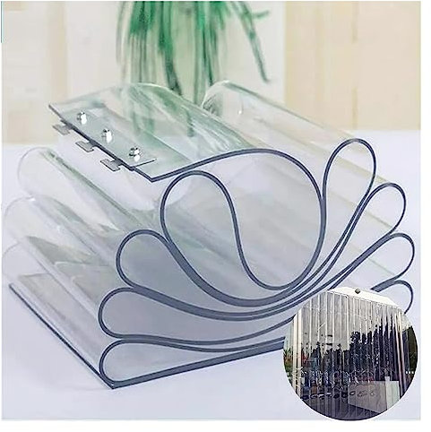 PVC-Streifenvorhang, Türvorhang aus glattem PVC-Kunststoffstreifen, Türvorhang aus Kunststoffstreifen, transparenter PVC-Streifenvorhang, einfach zu installierende Isolierung und Isolierung(270x75cm)