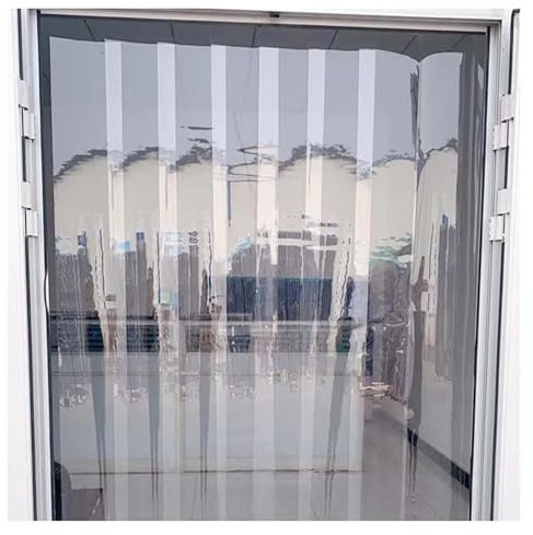 PVC-Kunststoff-Streifenvorhang, 1,3 mm, Vinyl, transparent, wasserdicht, Trennvorhang für Badezimmer, Gewächshaus und isolierte Tür, 1,2 x 2,8 m