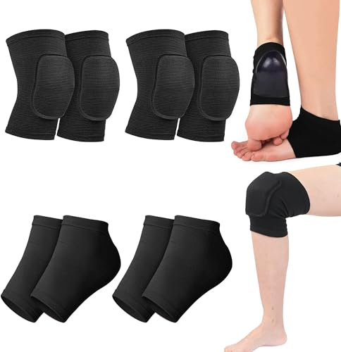 lbxtswpl Ginocchiere protettive, 2 paia di ginocchiere morbide e traspiranti, elastiche, per danza, pallavolo, calcio, yoga, tennis, ciclismo, jogging (nero)