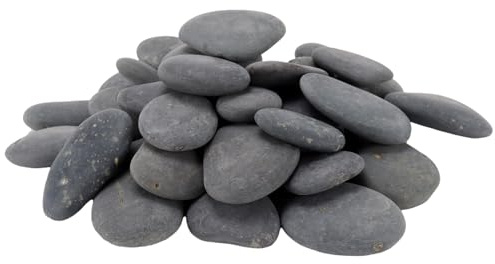 CHIHEUNG 40 PCS Painting Rock, 5-8 cm Flat Pebbles for Painting, Natural Garden Pebble Stone, Smooth Large Pebbles for Arts Crafts Garden Decoration
