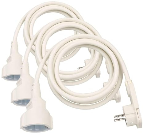 Brennenstuhl Qualitäts-Kunststoff-Verlängerungskabel mit Flachstecker (Verlängerungskabel flach für innen mit 2m Kabel) weiß (Packung mit 3)