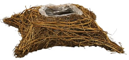 Cojín para plantas con forma de corazón, cruz para plantas, maceta de vid, natural, con lámina, para una floristería de luto, decoración para tumbas y decoración atemporal (cojín para plantas D 30 cm)