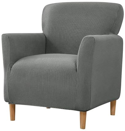 Sesselbezug Weich, Sofa Überzug 1 Sitzer Bequem, Sesselhusse Mit Armlehnen, Sesselhussen Elastisch, Polyester Stuhlhussen, Couch Bezug für Esszimmer Wohnzimmer Schlafzimmer Hotel Party(Dark gray)