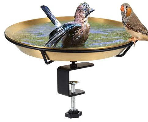 Vogeltränke hängend für Balkongeländer, Vogelfutterspender für Zäune mit Verstellbarer Hochleistungsklemme für Garten, Terrasse, Rasen und Hofdekoration