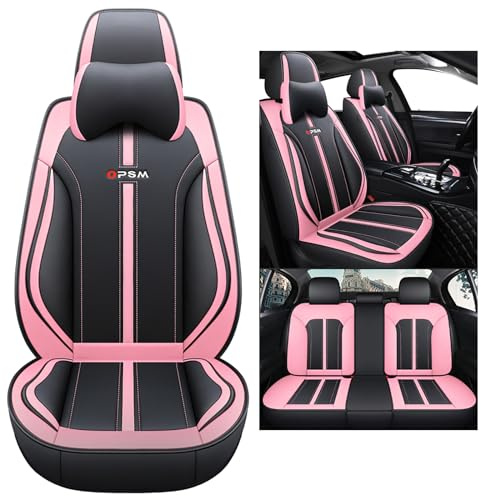 nenyan Autositzbezüge Komplett Set Universal in Premium Design | Schonbezüge für Hyundai Tucson i10 i20 i30 | Auto Sitzbezüge Airbag Geeignet | Wasserdicht Sitzbezug Rosa