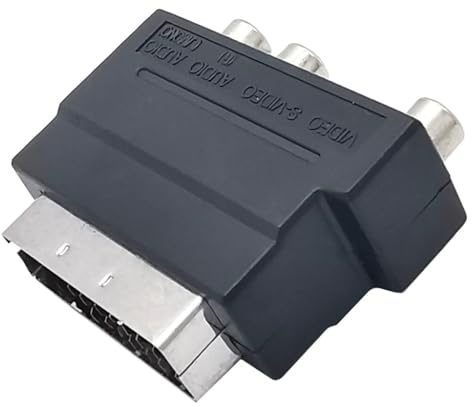 Convertisseur péritel vers 3RCA avec adaptateur 21 broches mâle vers femelle et bouton marche/arrêt