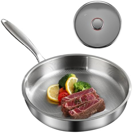 Padella antiaderente con coperchio, padella antiaderente per friggere, pentole con coperchio, per piano cottura a induzione, fornello elettrico, casa appartamento