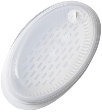 BESPORTBLE Teglia Vaporiera in PP Alimentare con Coperchio per Microonde Grande Capacità per Pesce al Vapore Focaccine e Ravioli Riscaldamento Rapido e Conservazione Umidità Facile da Pulire